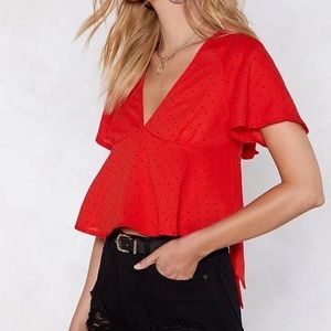 Nasty Gal Polka Dot Blouse